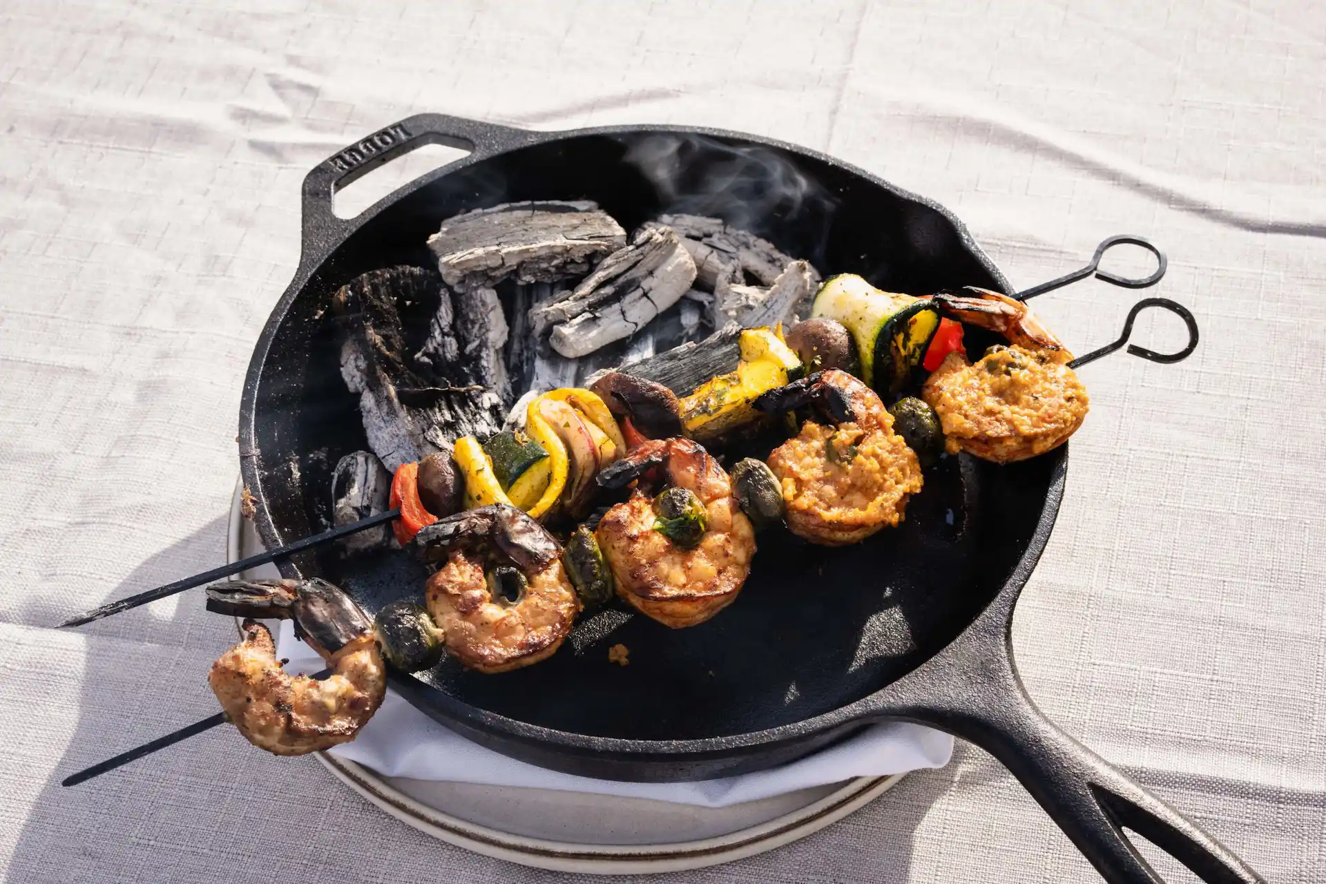 Snack food kept on white table